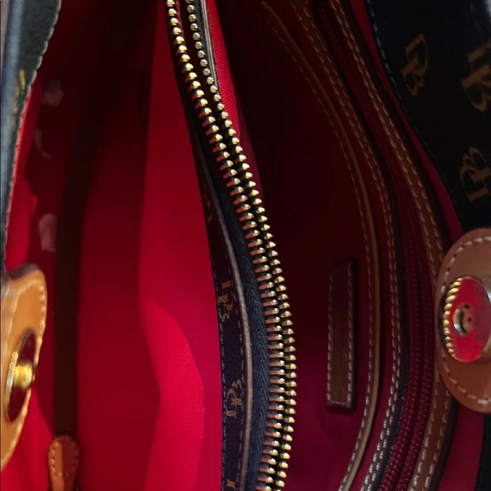 Dooney & Bourke Black and Tan Signature Tote - Picture 2 of 4